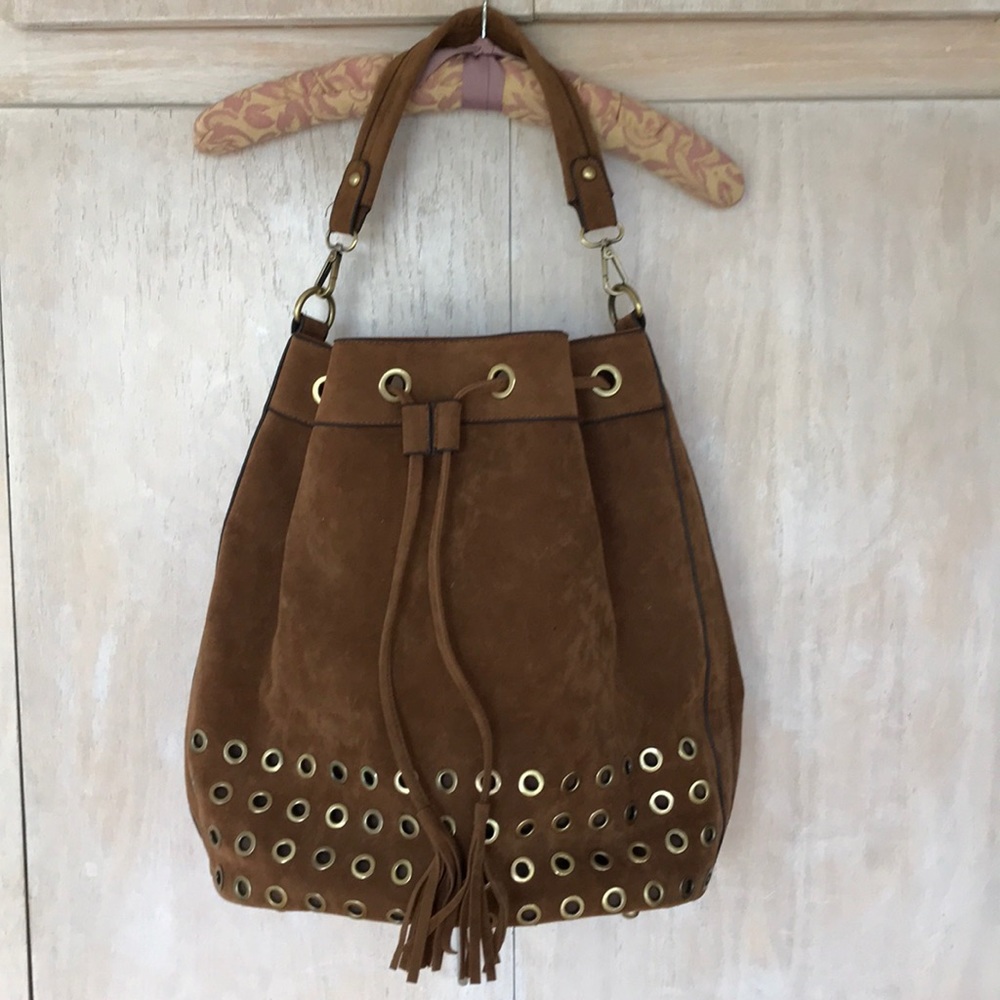 Faux Suede Shoulder Bag